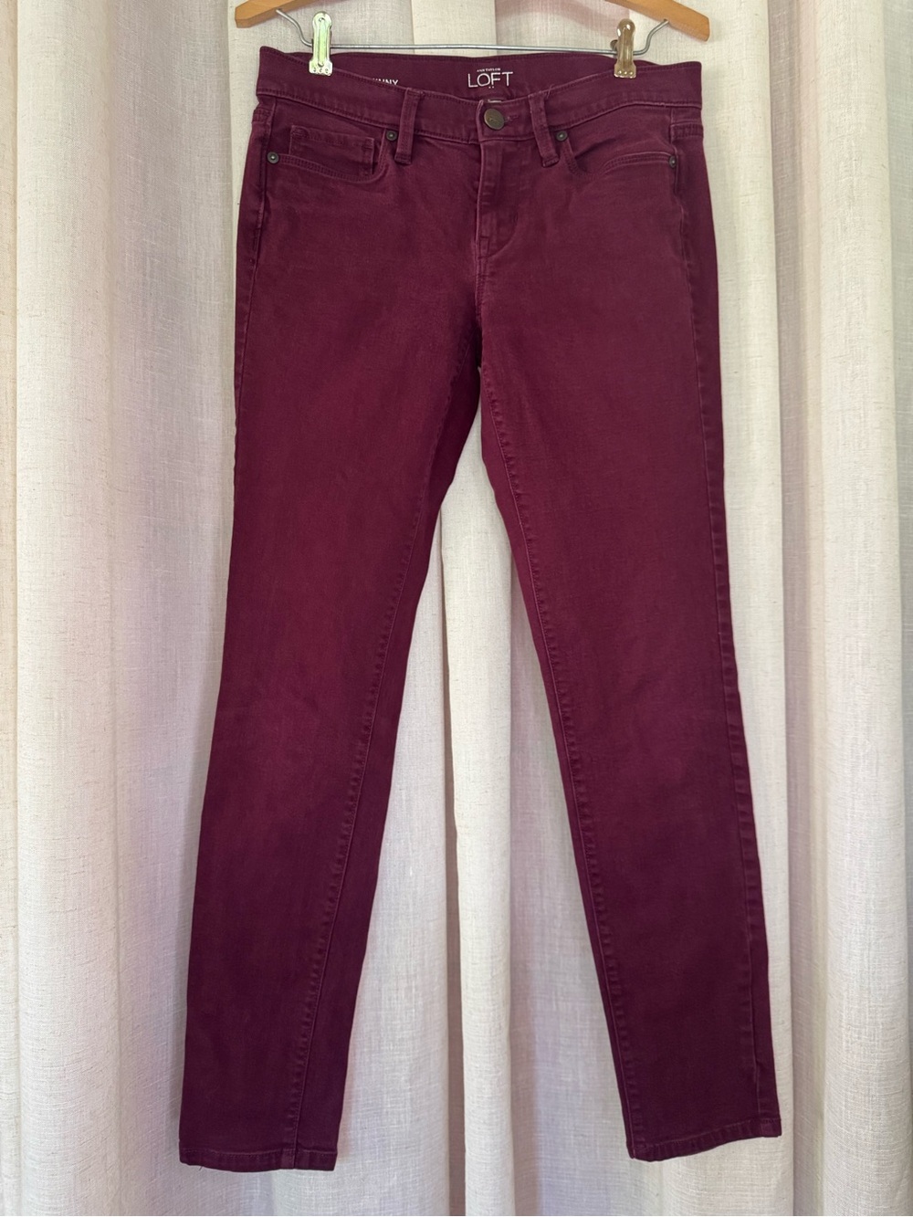 Loft Modern Skinny Red/Burgundy Jeans Size 26/2